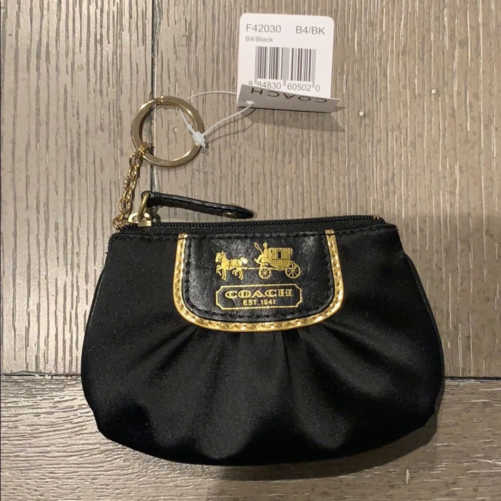 NWT COACH Satin Mini Skinny, Black